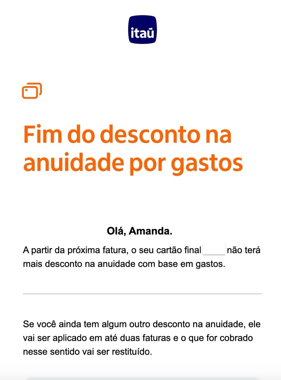 fim anuidade gratis cartoes itau gastos 1