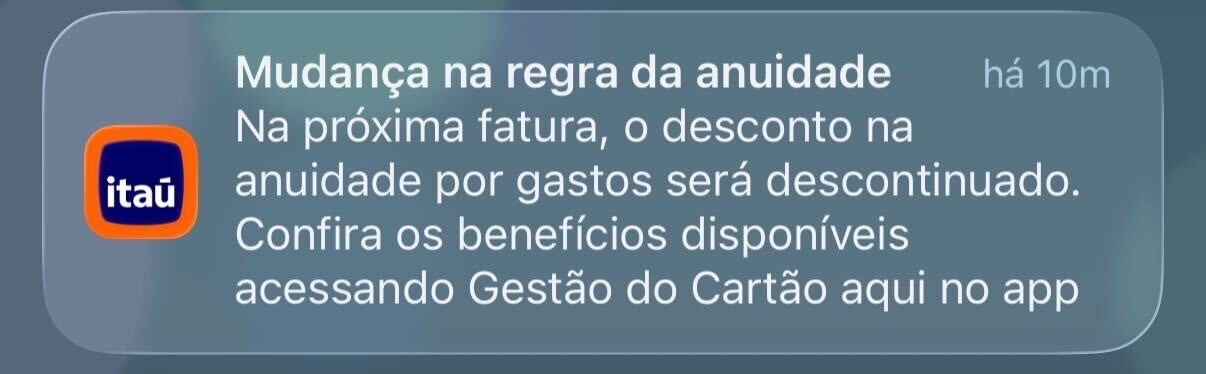 fim anuidade gratis cartoes itau gastos 2