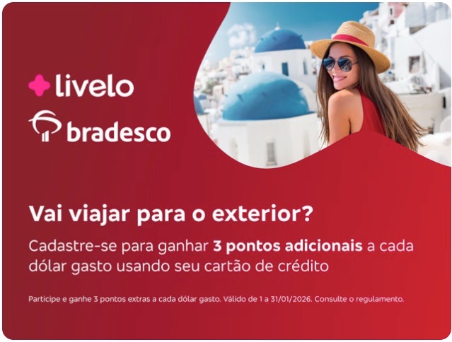 pontos extras btg bradesco compras exterior jan26
