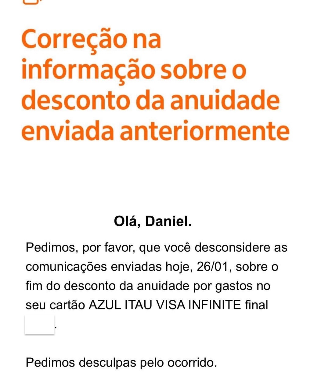 volta atras itau fim isencao anuidade cartoes 2