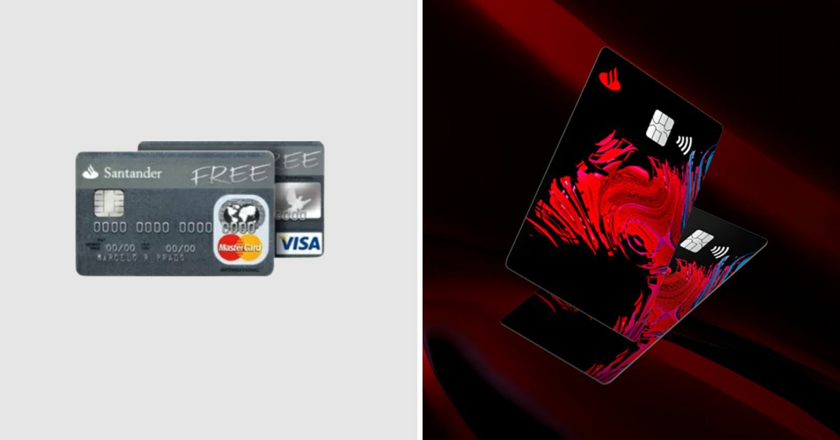 Versões cartão Santander Free