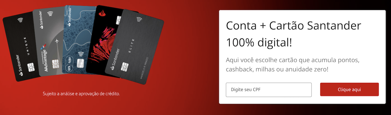 Como solicitar o cartão Santander Free?