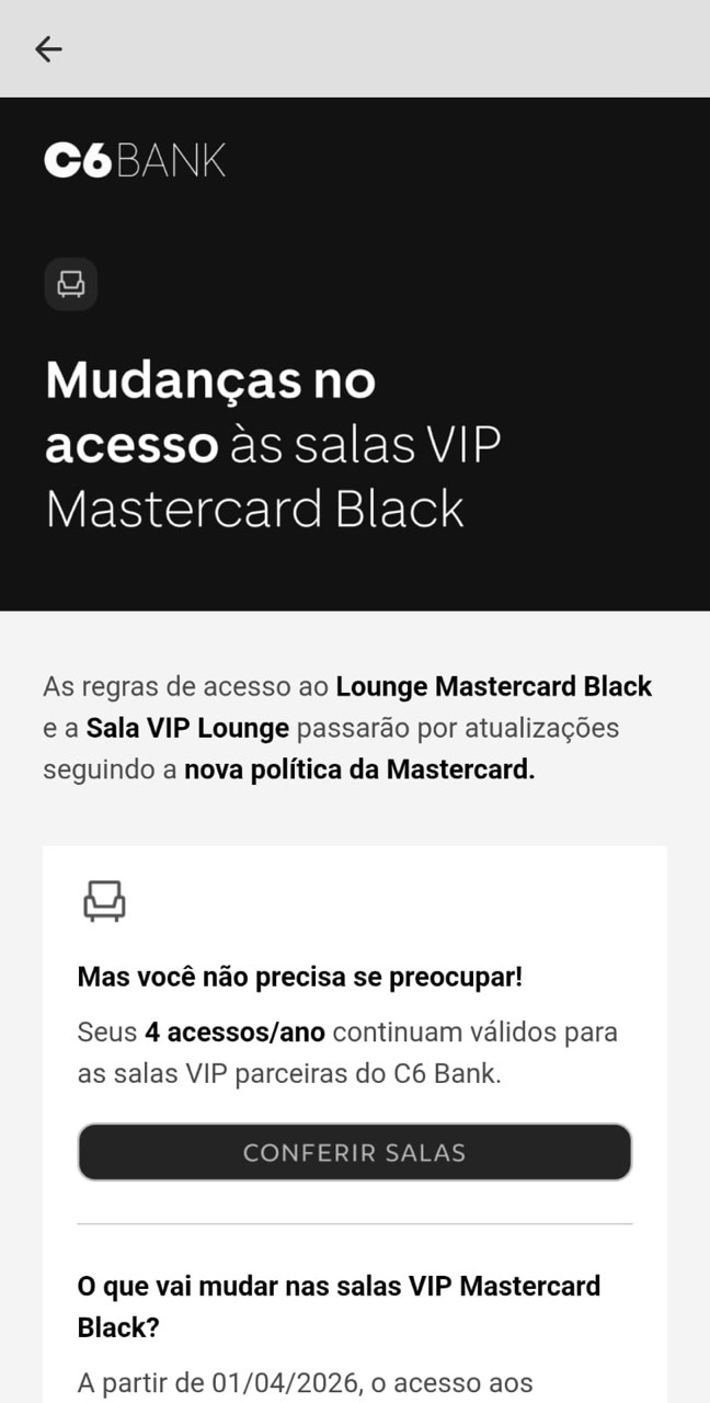gasto minimo cartao c6 bank sala vip mastercard 2