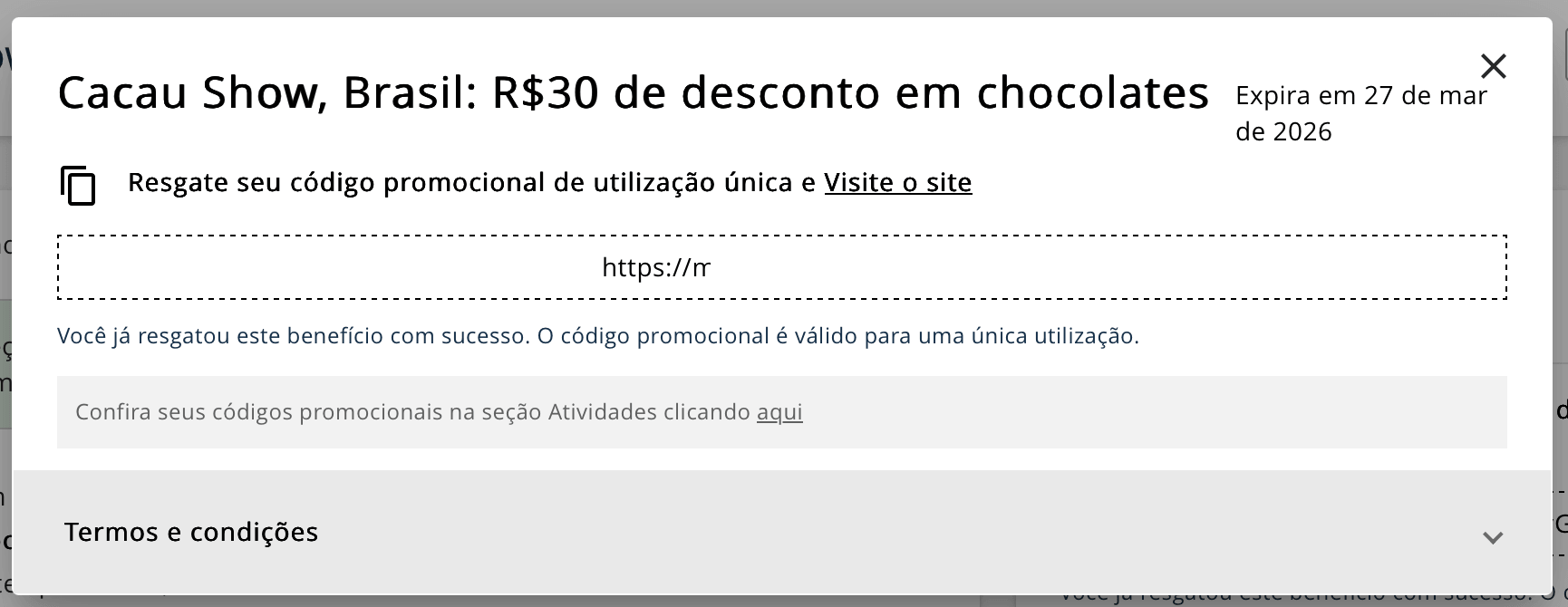 voucher cacau show visa concierge chocolate gratis 2