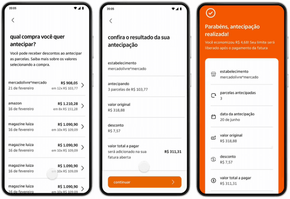 antecipar parcelas cartoes itau
