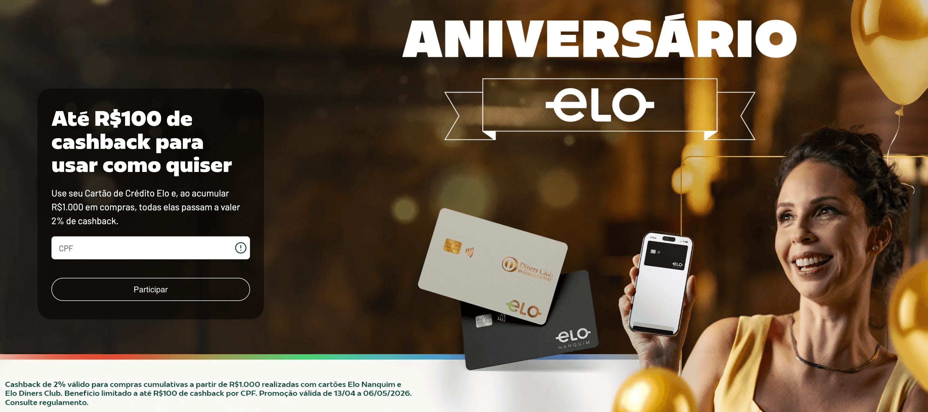 promocao elo cashback cartoes