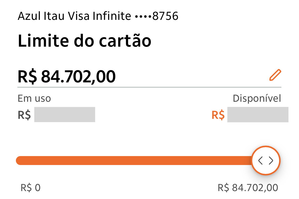 Limite do cartão Azul Infinite 